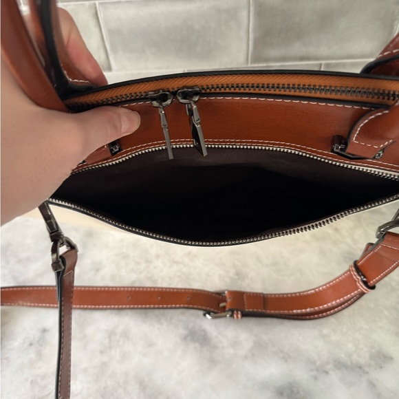 Cluci Cream and Brown Leather Tote - Picture 3 of 7
